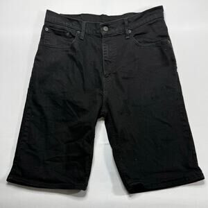 Levi's 569 Men's Loose Fit Black Denim Shorts - Size 32 (33x11)